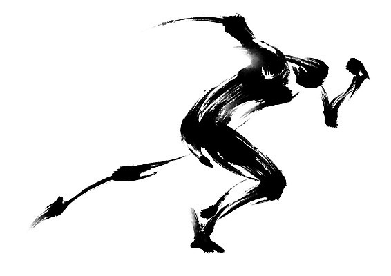 PSD 스포츠 일러스트 캘리그라피 사람모양 수묵화 한명 사람 성인 달리기 운동 국내일러스트 모양 1 모션 건강 미술 파일형식