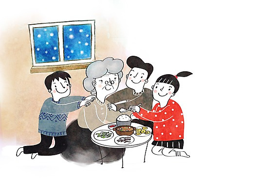 PSD 여자 남자 어린이 음식 일러스트 창문 밥 반찬 여러명 성인 숟가락 희망 눈 마사지 봉사 찌개 밥상 나눔 효도 국내일러스트 자연요소 감정 다수 컨셉 탁자 날씨 수저 사람 도움 파일형식