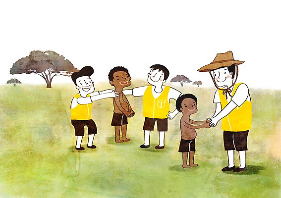 PSD 외국인 나무 모자 남자 어린이 흑인 일러스트 여러명 성인 희망 봉사 나눔 해외봉사 국내일러스트 서양인 식물 잡화 감정 다수 사람 인종 도움 파일형식