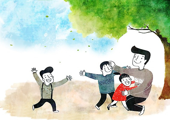 PSD 나무 여자 남자 어린이 일러스트 안기 여러명 성인 희망 봉사 나눔 국내일러스트 식물 감정 다수 모션 사람 도움 파일형식