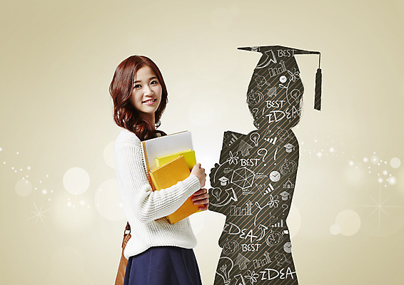 PSD 편집이미지 학생 여자 교육 대학생 학사모 졸업 그림자 한명 들기 20대 성인 책 공책 한국인 낙서 보케 성인여자한명만 이미지편집 모자_잡화 1 모션 문구용품 사람 동양인 청년 여자한명만 성인여자만 파일형식