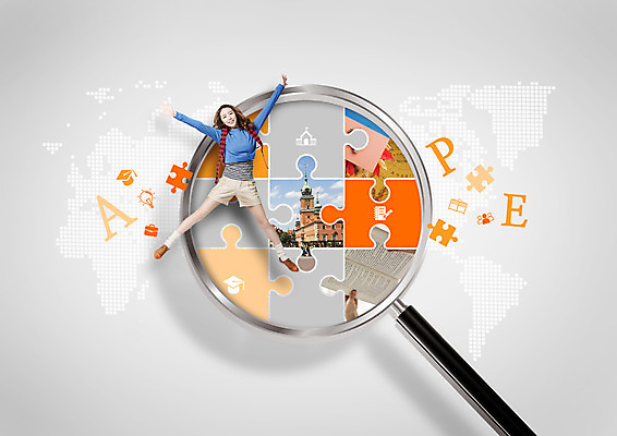 전신 PSD 편집이미지 알파벳 여자 대학생 세계지도 돋보기 한명 20대 성인 앞모습 점프 만세 한국인 퍼즐 대학교 대학교육 어학연수 이미지편집 1 학생 영어 교육 뷰포인트 지도 학교 모션 사람 동양인 청년 세계 유학 파일형식