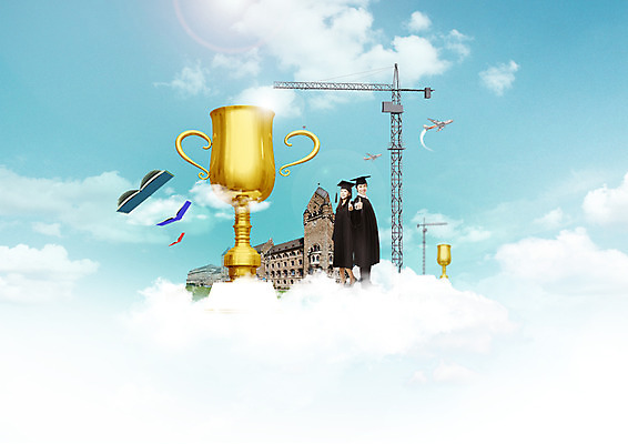 PSD 구름 편집이미지 학생 여자 교육 남자 학사모 졸업 학교 비행기 20대 성인 두명 책 한국인 졸업가운 트로피 기중기 이미지편집 자연요소 모자_잡화 항공교통 대중교통 사람 동양인 청년 가운 중장비 상_우승 파일형식