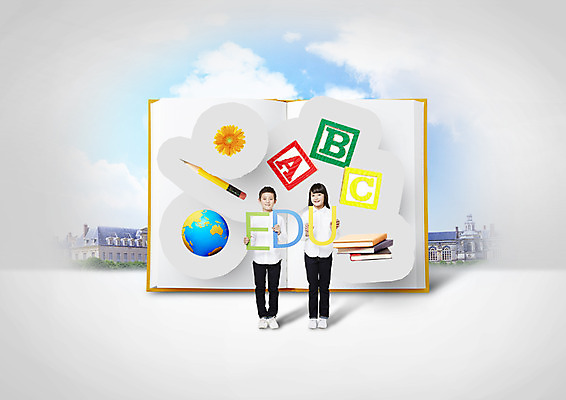 전신 PSD 편집이미지 알파벳 여자 남자 꽃 지구 초등학생 학교 초등교육 영어교육 서기 두명 앞모습 책 연필 펼침 일본인 에듀 이미지편집 외국인 식물 학생 영어 교육 뷰포인트 모션 학용품 사람 동양인 필기구 에듀케이션 파일형식