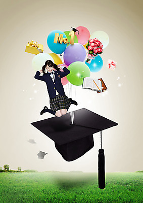 PSD 편집이미지 학생 여자 교육 교복 꽃다발 학사모 졸업 청소년 한명 잔디 책 선물상자 일본인 넘버원 풍선 이미지편집 외국인 식물 모자_잡화 1 옷 꽃 선물 사람 동양인 상자 파일형식