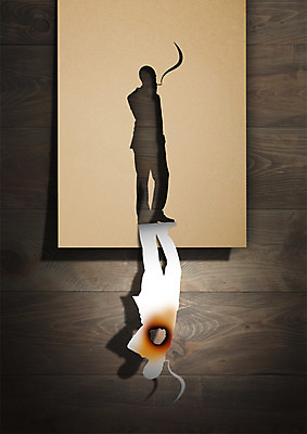 전신 PSD 편집이미지 실루엣 종이 흡연 한명 서기 목재 구멍 태움 이미지편집 나무 1 재료 모션 담배 촬영기법 사람 파일형식