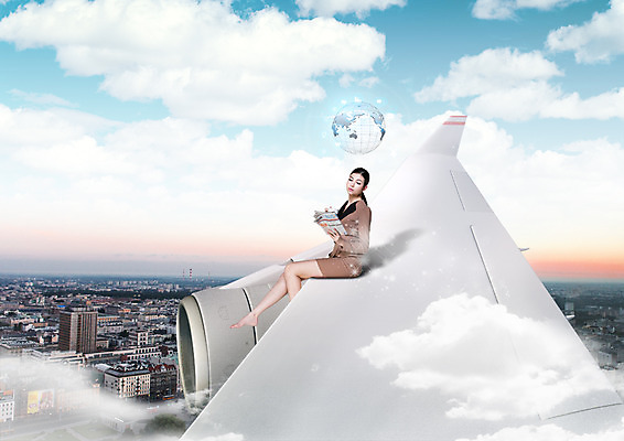 전신 PSD 백인 구름 편집이미지 여자 지구 맨발 하늘 한명 앉기 정장 20대 성인 옆모습 비행 도시 비즈니스우먼 신문읽기 비행기날개 이미지편집 자연요소 서양인 1 옷 뷰포인트 비즈니스 모션 발 비행기 사람 청년 직장인 읽기 파일형식