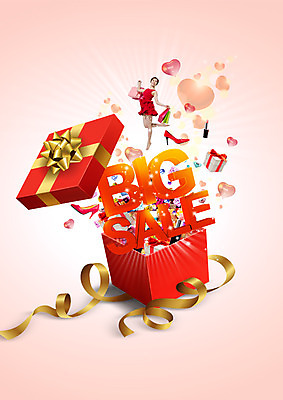 PSD 편집이미지 영어 여자 리본 한명 20대 성인 선물상자 쇼핑 쇼핑백 한국인 립스틱 하트 하이힐 빅세일 이미지편집 모양 문자 1 구두 가방 선물 사람 동양인 청년 상자 세일 화장품 여성화 파일형식