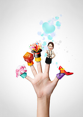 PSD 편집이미지 손 여자 별 한손 정장 20대 성인 두명 신체부위 선물상자 쇼핑 블록 한국인 하이힐 5 마술사모자 손가락인형 이미지편집 자연요소 모자_잡화 옷 인형 구두 선물 사람 동양인 청년 상자 숫자 여성화 파일형식