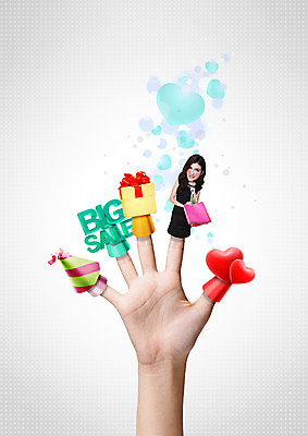 PSD 백인 편집이미지 손 여자 한손 20대 성인 두명 신체부위 선물상자 쇼핑 고깔모자 하트 5 빅세일 손가락인형 이미지편집 모양 서양인 모자_잡화 인형 선물 사람 청년 상자 숫자 세일 파일형식