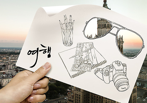 PSD 편집이미지 손 종이 여행 빌딩 신체부위 선글라스 연필 카메라 공책 도시 스케치 연필꽂이 이미지편집 안경 문구용품 학용품 미술 사람 건물 전자제품 필기구 파일형식