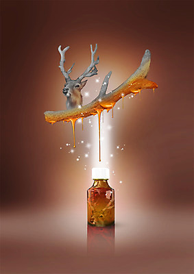 PSD 편집이미지 음식 사슴 사람없음 한약재 액체 약병 즙 사슴뿔 녹용 이미지편집 포유류 뿔 약 약재 병_담는 파일형식