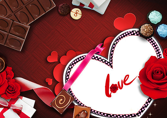 PSD 편집이미지 리본 프레임 발렌타인데이 사랑 사람없음 선물상자 장미 초콜릿 하트모형 이미지편집 꽃 감정 데이이벤트 디저트 선물 상자 모형 파일형식