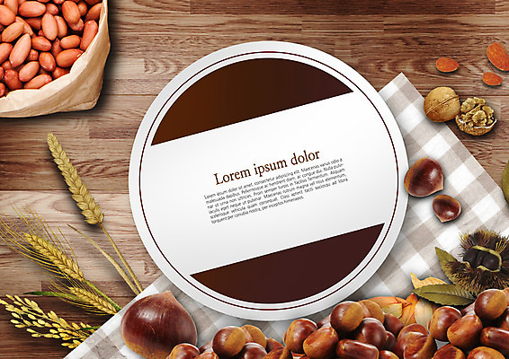 PSD 편집이미지 곡류 프레임 사람없음 밤송이 천 보리 땅콩 호두 아몬드 이미지편집 견과류 직물 밤_견과류 파일형식