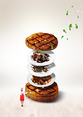 전신 PSD 외국인 편집이미지 접시 여자 음식 안내 스테이크 한명 서기 20대 성인 앞모습 쌓기 요리사 함박스테이크 이미지편집 직업 1 식기 뷰포인트 모션 서양음식 사람 인종 청년 파일형식