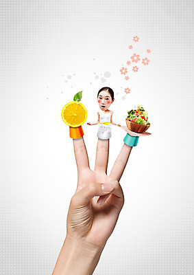 PSD 편집이미지 손 여자 음식 오렌지 한손 3 20대 성인 두명 신체부위 샐러드 한국인 허리둘레 손가락인형 허리측정 이미지편집 인형 과일 사람 동양인 청년 둘레 측정 파일형식