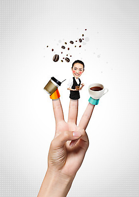 PSD 외국인 편집이미지 손 여자 커피 음식 한손 3 동양인 20대 성인 두명 신체부위 원두 커피잔 테이크아웃 바리스타 손가락인형 이미지편집 직업 음료 인형 잔 사람 인종 청년 파일형식