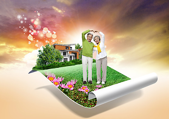 전신 PSD 편집이미지 여자 남자 종이 꽃밭 서기 잔디 성인 두명 앞모습 노부부 일몰 한국인 60대 전원주택 손하트 말린_둥글게 이미지편집 식물 부부 노년 꽃 뷰포인트 컨셉 모션 주택 사람 동양인 손짓 노을 파일형식