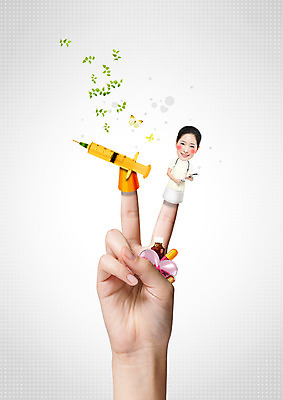 PSD 편집이미지 손 여자 2 한손 주사기 20대 성인 두명 신체부위 알약 한국인 간호사 약병 손가락인형 이미지편집 인형 의료기기 사람 동양인 청년 약 의료진 병_담는 파일형식