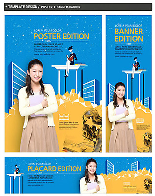 PSD 템플릿 배너 배너템플릿 여자 가로배너 ZIP 포스터 세로배너 대학생 안기 책장 미소 앉기 20대 성인 책 세명 세트 독서 펼침 현수막 일본인 대학교육 외국인 학생 교육 가구 모션 표정 사람 동양인 청년 가로 세로 파일형식
