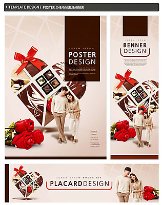 전신 PSD 템플릿 배너 커플 배너템플릿 여자 남자 가로배너 ZIP 포스터 리본 세로배너 발렌타인데이 서기 20대 성인 두명 앞모습 세트 장미 초콜릿 한국인 현수막 하트 세송이 모양 꽃 뷰포인트 관계 모션 데이이벤트 디저트 3 사람 동양인 청년 가로 세로 파일형식