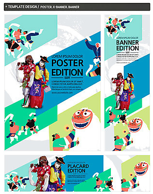 PSD 템플릿 한국전통 배너 배너템플릿 가로배너 ZIP 포스터 세로배너 사람 여러명 세트 현수막 춤 전통공연 탈춤 사자탈 전통 다수 문화예술 한국 가로 세로 공연 전통무용 탈 파일형식