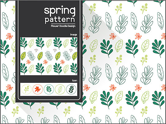 식물 디자인 꽃 백그라운드 꽃무늬 패턴 일러스트 나뭇잎 사람없음 봄 자연물 플라워패턴 국내일러스트 AI파일 계절 잎 무늬 자연 파일형식 벡터