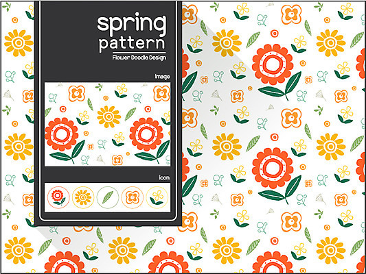 식물 디자인 꽃 백그라운드 꽃무늬 패턴 일러스트 나뭇잎 사람없음 봄 자연물 플라워패턴 국내일러스트 AI파일 계절 잎 무늬 자연 파일형식 벡터