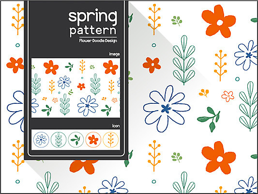 식물 디자인 꽃 백그라운드 꽃무늬 패턴 일러스트 나뭇잎 사람없음 봄 자연물 플라워패턴 국내일러스트 AI파일 계절 잎 무늬 자연 파일형식 벡터
