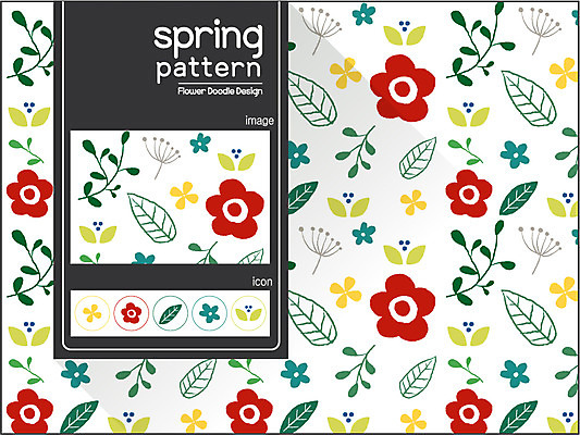 식물 디자인 꽃 백그라운드 꽃무늬 패턴 일러스트 나뭇잎 사람없음 봄 자연물 플라워패턴 국내일러스트 AI파일 계절 잎 무늬 자연 파일형식 벡터