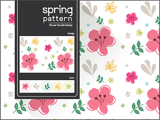 식물 디자인 꽃 백그라운드 꽃무늬 패턴 일러스트 나뭇잎 사람없음 봄 자연물 플라워패턴 국내일러스트 AI파일 계절 잎 무늬 자연 파일형식 벡터