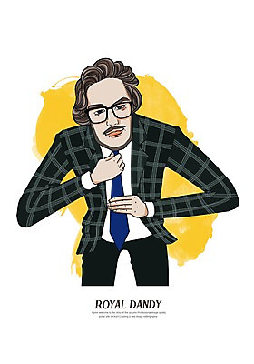 PSD 남자 일러스트 넥타이 한명 정장 성인 젠틀맨 댄디 댄디스타일 메트로섹슈얼 안경낌 국내일러스트 1 잡화 옷 안경 사람 파일형식