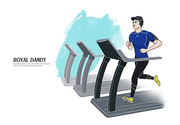 전신 PSD 모자 남자 일러스트 한명 성인 운동복 달리기 런닝머신 젠틀맨 댄디 댄디스타일 메트로섹슈얼 국내일러스트 1 잡화 옷 모션 사람 운동기구 파일형식