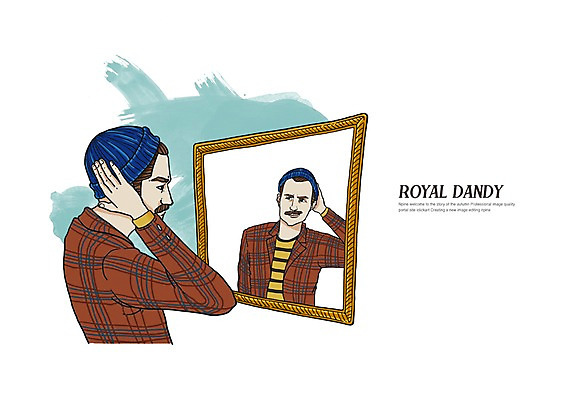 PSD 남자 일러스트 한명 정장 성인 반사 거울 비니 젠틀맨 댄디 댄디스타일 메트로섹슈얼 국내일러스트 모자_잡화 1 옷 사람 파일형식