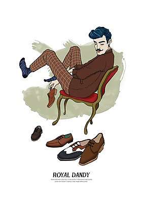 전신 PSD 남자 구두 의자 일러스트 한명 앉기 정장 성인 젠틀맨 댄디 댄디스타일 메트로섹슈얼 국내일러스트 1 옷 가구 신발 모션 사람 파일형식