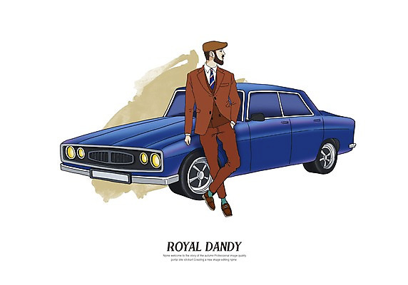 전신 PSD 모자 남자 일러스트 자동차 한명 정장 성인 주머니손 젠틀맨 댄디 댄디스타일 메트로섹슈얼 국내일러스트 1 잡화 옷 육상교통 모션 사람 파일형식