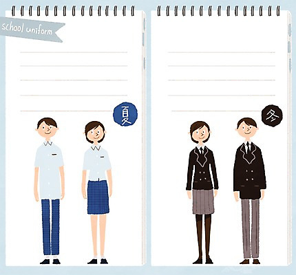 PSD 학생 여자 남자 교복 일러스트 학교 청소년 여러명 스쿨라이프 다이어리 프레임일러스트 하복 국내일러스트 라이프스타일 옷 교육 다수 프레임 사람 사무용품 여름옷 파일형식