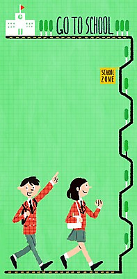 PSD 나무 학생 여자 남자 교복 일러스트 학교 청소년 두명 스쿨라이프 등교 프레임일러스트 국내일러스트 식물 라이프스타일 옷 교육 프레임 사람 등하교 파일형식