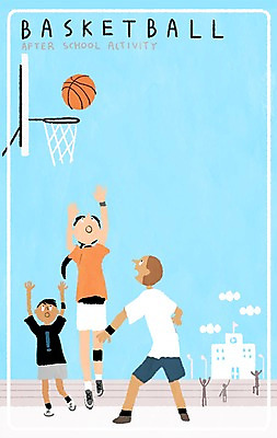 PSD 구름 학생 여자 남자 일러스트 학교 청소년 농구 농구공 세명 운동복 스쿨라이프 체육시간 농구대 프레임일러스트 국내일러스트 자연요소 라이프스타일 옷 교육 공 수업 프레임 사람 구기 골대 파일형식