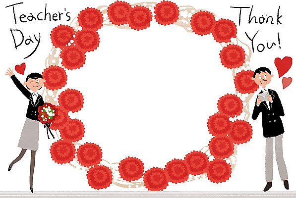 PSD 학생 여자 남자 교복 꽃다발 일러스트 학교 청소년 두명 스쿨라이프 하트 편지 스승의날 카네이션 프레임일러스트 국내일러스트 모양 라이프스타일 옷 교육 기념일 꽃 프레임 사람 파일형식