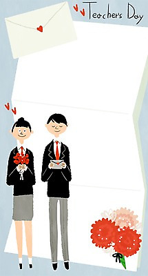 PSD 학생 여자 남자 교복 일러스트 학교 청소년 두명 스쿨라이프 하트 편지 스승의날 카네이션 프레임일러스트 국내일러스트 모양 라이프스타일 옷 교육 기념일 꽃 프레임 사람 파일형식