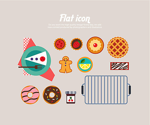 아이콘 접시 음식 빵 포크 디저트 사람없음 세트 쿠키 도넛 조각케이크 잼 플랫아이콘 파이 제빵도구 2D아이콘 AI파일 식기 케이크 소스_음식 제빵 파일형식 벡터