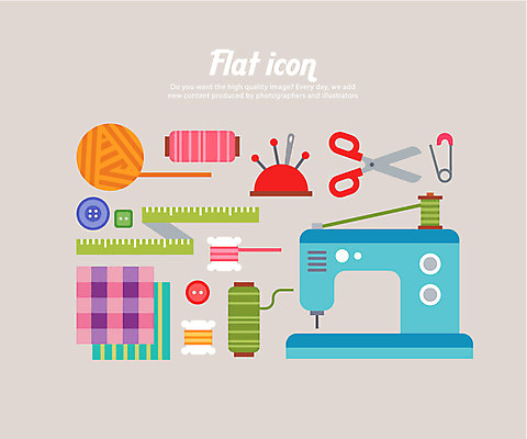 아이콘 단추 가위 자 사람없음 세트 바늘 털실 실 천 재봉틀 바늘꽂이 플랫아이콘 옷핀 2D아이콘 AI파일 문구용품 도구 직물 꽂이 파일형식 벡터