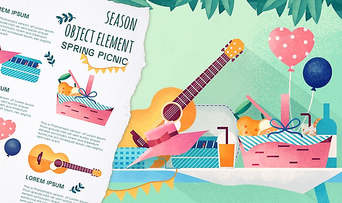 PSD 모자 계절 음료 일러스트 나뭇잎 사람없음 봄 기타 오브젝트 도시락 풍선 피크닉용품 한라봉 엘리먼트 피크닉테이블 목업 플랫레이 국내일러스트 잡화 음식 잎 과일 탁자 현악기 소풍 플랫 파일형식