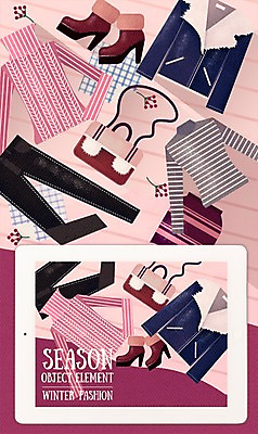 PSD 계절 패션 겨울 가방 일러스트 바지 부츠 사람없음 치마 태블릿 터틀넥 오브젝트 니트 무스탕 엘리먼트 목업 플랫레이 국내일러스트 잡화 옷 신발 상의 하의 전자제품 스마트기기 플랫 스웨터 파일형식