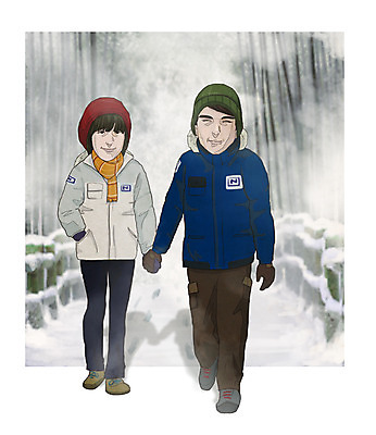 주간 PSD 나무 커플 여자 패션 남자 장갑 겨울 일러스트 털모자 아웃도어 성인 야외 두명 손잡기 목도리 산책 눈 겨울옷 패딩 국내일러스트 자연요소 식물 모자_잡화 잡화 옷 계절 관계 모션 날씨 휴식 사람 점퍼 파일형식