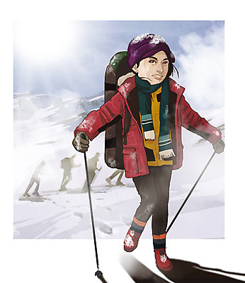 주간 PSD 여자 패션 장갑 겨울 일러스트 산 털모자 아웃도어 한명 성인 야외 등산 눈 등산객 겨울옷 등산용품 패딩 등산스틱 국내일러스트 자연요소 모자_잡화 1 잡화 옷 계절 날씨 사람 트래킹 점퍼 레포츠용품 파일형식