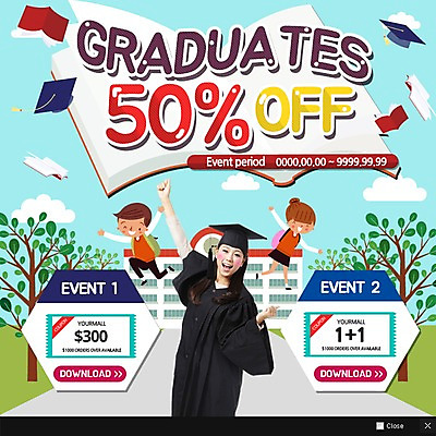 PSD 나무 구름 템플릿 학생 여자 남자 교복 웹템플릿 학사모 졸업 학교 청소년 팝업 이벤트팝업 웹팝업 책 세명 한국인 졸업가운 쿠폰 이미지템플릿 자연요소 식물 모자_잡화 옷 교육 사람 동양인 가운 파일형식