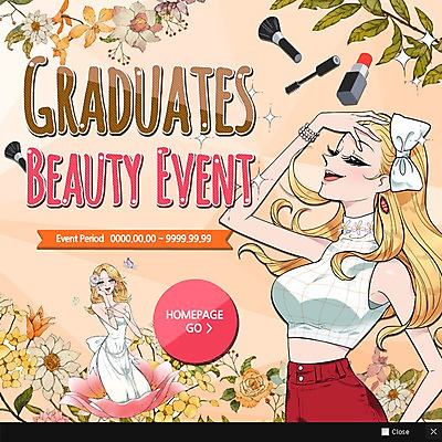 PSD 템플릿 여자 꽃 웹템플릿 나비 졸업 팝업 이벤트팝업 웹팝업 성인 두명 뷰티 립스틱 입학 마스카라 메이크업브러쉬 이미지템플릿 식물 교육 곤충 사람 화장품 붓 파일형식
