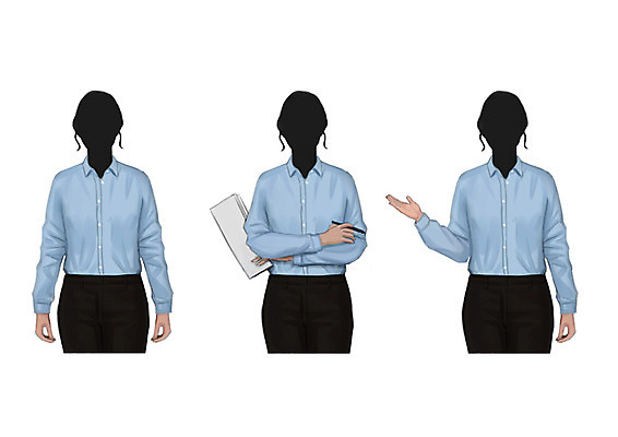 PSD 직업 여자 종이 셔츠 일러스트 바지 성인 세명 펜 팔짱 교사 얼굴없음 국내일러스트 상의 모션 하의 사람 필기구 파일형식